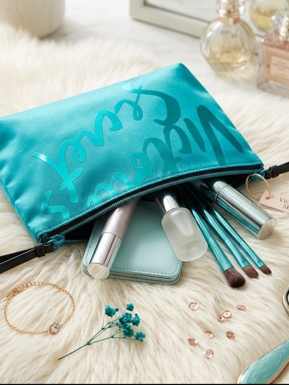 Make Up Bag Brand New From Victoria Secret Beautiful Color Zippered Make Up Bag